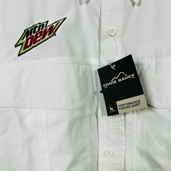 Eddie Bauer Performance Fishing Shirt Mens Medium Mountain Dew Outdoors NWT - Picture 3 of 11